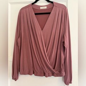 Lucky Brand Dusty Rose Wrap Blouse